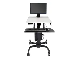Ergotron WorkFit-C Single LD - Sitte/st&#229;ende arbeidsstasjon mobil - rektangul&#230;r - gr&#229; - svart sokkel