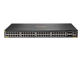 HPE Aruba CX 6300F - Switch - Kun horisontal overflatemontering L3 - Styrt - 48 x 10/100/1000 (PoE+) + 4 x 50 Gigabit Ethernet SFP56 - front og side til bakside - rackmonterbar - PoE+ - TAA-samsvar