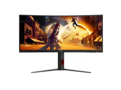 AOC Gaming CU34G4Z - LED-skjerm gaming - kurvet - 34" - 3440 x 1440 WQHD @ 240 Hz - Fast VA - 450 cd/m² - 2500:1 - DisplayHDR 400 - 0.5 ms - 2xHDMI, DisplayPort - svart, rød