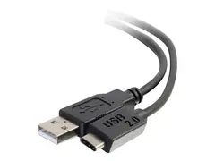 C2G 1m USB 2.0 USB Type C to USB A Cable M/M USB C Cable Black - USB-kabel - USB (hann) til USB-C (hann) - USB 2.0 - 1 m - formstøpt - svart