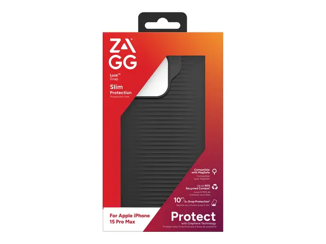 ZAGG Luxe - Baksidedeksel for mobiltelefon MagSafe-samsvar svart (...