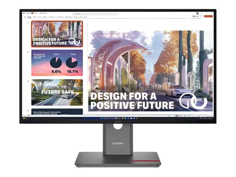 Lenovo ThinkVision P27QD-40 - LED-skjerm 27&quot; - 2560 x 1440 QHD @ 120 Hz - IPS - 350 cd/m&#178; - 1500:1 - 4 ms - HDMI, DisplayPort, USB-C - ravnsort