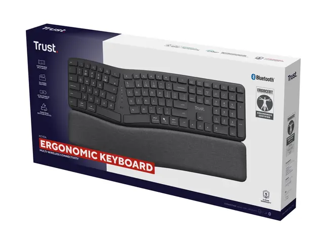 Trust Keyra - Tastatur full size trådløs 2.4 GHz, Bluetooth QWERTY...