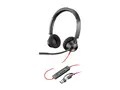 Poly Blackwire 3320 - Blackwire 3300 series hodesett - on-ear - kablet - USB-C - svart - UC-sertifisert