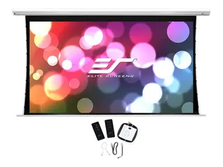 Elite Screens Saker Tab-Tension Series SKT100XH-E24-AUHD Projeksjonsskjerm - takmonterbar, veggmonterbar - motorisert - 100" (254 cm) - 16:9 - AcousticPro UHD - hvit