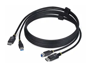 StarTech 6ft (1.8m) DisplayPort and USB 5Gbps KVM Cable Tastatur / video / musekabel (KVM) - USB-type A, DisplayPort (hann) til USB Type B, DisplayPort (hann) - 1.8 m - 4K 60Hz støtte, HDR10-støtte - svart