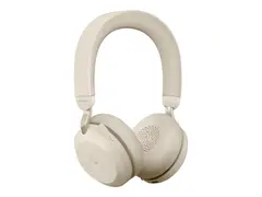 Jabra Evolve2 75 - Hodesett - on-ear - Bluetooth tr&#229;dl&#248;s - aktiv st&#248;ydemping - USB-A - lydisolerende - beige - Certified for Microsoft Teams