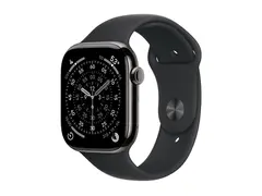 Apple Watch Series 11 (GPS + Cellular) 46 mm - skifer titan - smartklokke med sportsb&#229;nd - fluorelastomer - svart - b&#229;ndbredde: M/L - 64 GB - LTE, Wi-Fi 4, UWB, Bluetooth - 5G - 43.1 g