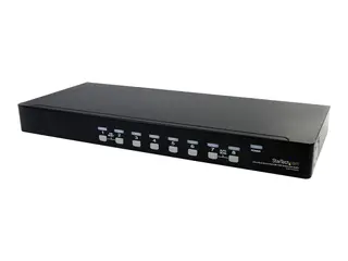 Startech 8 Port VGA KVM Switch - 1U Rack Mount USB VGA KVM Switch with Audio - 1920 x 1440 @60hz - KVM Video Switch (SV831DUSBAU) - KVM / lydsvitsj - 8 porter