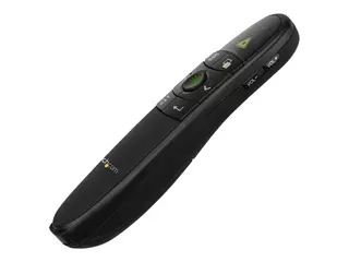 StarTech.com Wireless Presentation Remote with Green Laser Pointer 90 ft. (27 m) - USB Presentation Clicker for Mac and Windows (PRESREMOTEG) - Presentasjonsfjernstyring - RF - svart