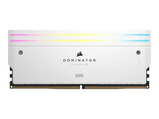 CORSAIR Dominator Titanium RGB DDR5 - sett - 64 GB: 2 x 32 GB - DIMM 288-pin - 6400 MHz / PC5-51200 - CL32 - 1.40 V - ikke-bufret - hvit