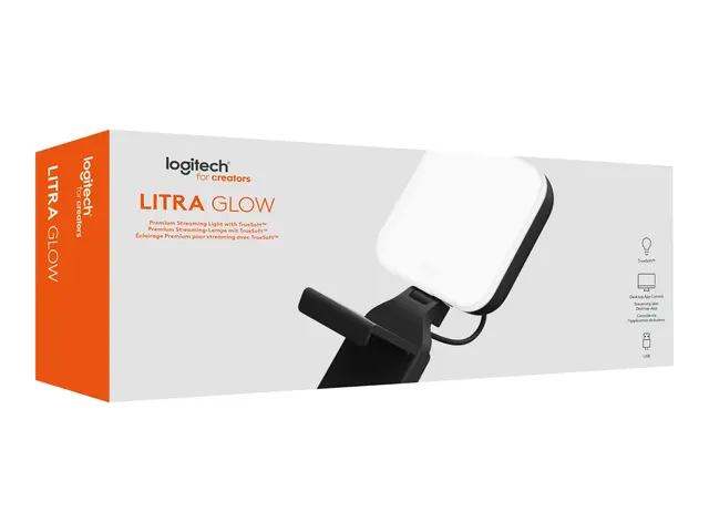 Logitech Litra Glow Premium Streaming Light with TrueSoft - Lampeh...