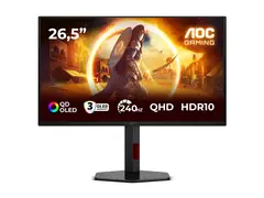 AOC Gaming Q27G4ZDR - G4 Series OLED-skjerm - gaming - 27" (26.5" synlig) - 2560 x 1440 QHD @ 240 Hz - HDR10 - 0.03 ms - 2xHDMI, DisplayPort - svart, rød