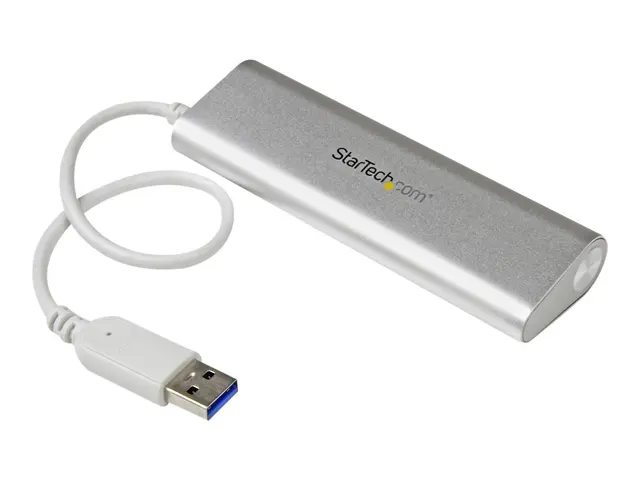 StarTech.com 4 Port Portable USB 3.0 Hub with Built-in Cable - Alu...