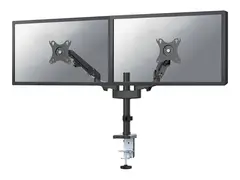 Neomounts DS70-750BL2 - Monteringssett (skrivebordsmontering) justerbar dobbelarm i full bevegelse - for 2 LCD-skjermer - svart - skjermstørrelse: 17"-27" - klemmemonterbar, malje