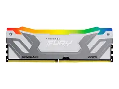 Kingston FURY Renegade RGB - DDR5 modul - 24 GB - DIMM 288-pin - 8800 MT/s / PC5-70400 - CL42 - 1.4 V - klokkete ubufferte - on-die ECC - hvitt og sølv