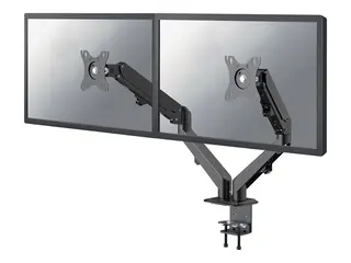 Neomounts DS70-700BL2 - Monteringssett (skrivebordsmontering) justerbar dobbelarm i full bevegelse - for 2 LCD-skjermer - svart - skjermstørrelse: 17"-27" - klemmemonterbar