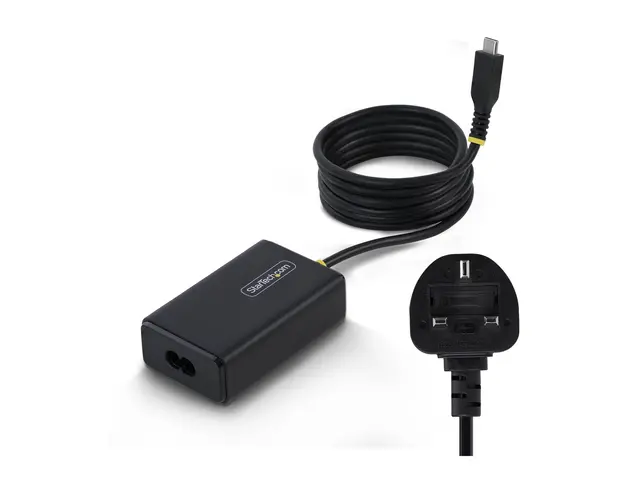 StarTech - USB-C-strømadapter med 1,5 m festet USB-C-kabel AC 110-...
