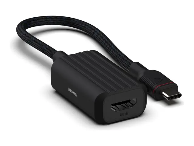 Unisynk - Video adapter 24 pin USB-C hann til HDMI 15 cm svart stø...