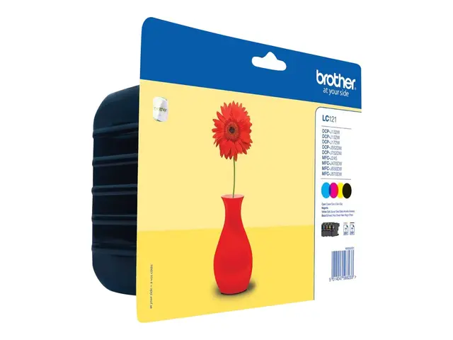 Brother LC121 Value Pack - Svart, gul, cyan, magenta original blis...