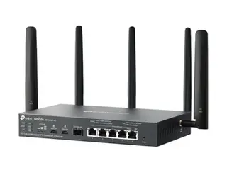 TP-Link Omada ER706WP-4G V1 - Trådløs ruter WWAN 4-portssvitsj - 1GbE - WAN-porter: 6 - Wi-Fi 6 - Dobbeltbånd - 4G, 3G