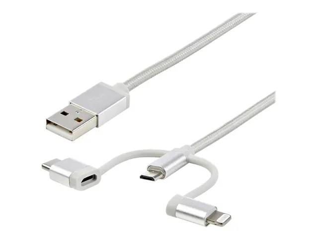 StarTech.com USB Multi Charging Cable - 3.3 ft / 1m - Lightning / ...