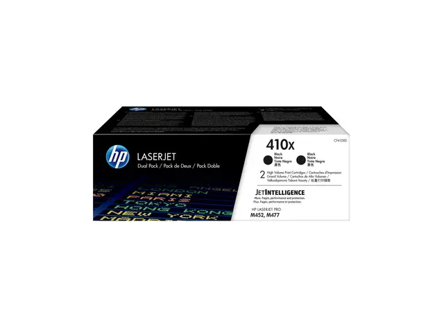 HP 410X - 2-pack - Høy ytelse - svart original - LaserJet - tonerpatron (CF410XD) - for Color LaserJet Pro M452, MFP M377, MFP M477 