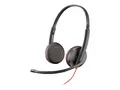 Poly Blackwire C3225 - Blackwire 3200 Series hodesett - on-ear - kablet - 3,5 mm jakk - svart - Skype Certified, Cisco Jabber Certified, Avaya Certified
