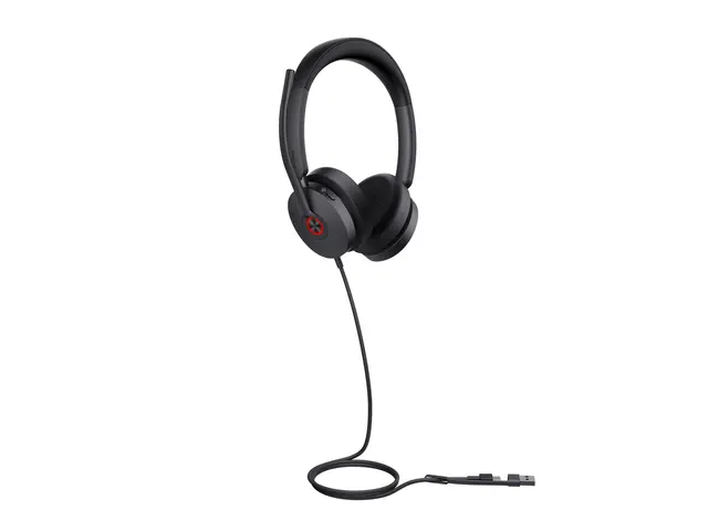 Yealink UH48 Dual - Hodesett on-ear kablet aktiv støydemping USB-C...