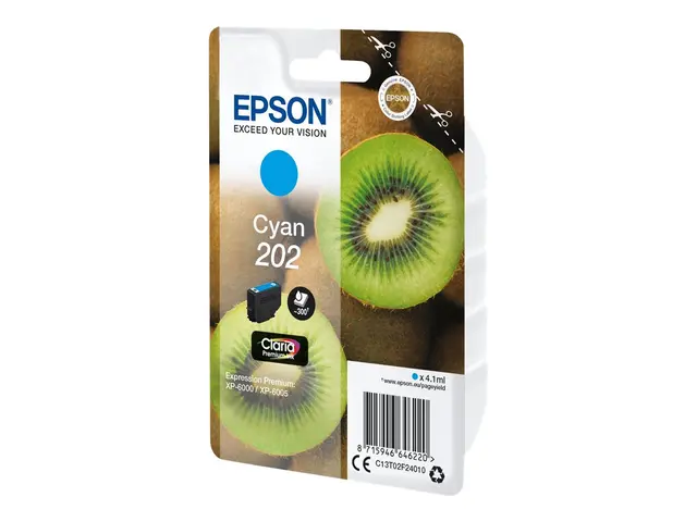 Epson 202 - 4.1 ml - cyan - original - blære med RF/lyd-alarm - bl...