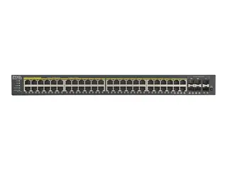 Zyxel GS1920-48HPv2 - Switch - smart 48 x 10/100/1000 (PoE+) + 4 x kombo-Gigabit SFP + 2 x Gigabit SFP - rackmonterbar - PoE+ (375 W)