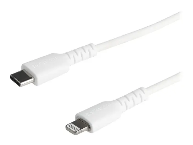 StarTech.com (1m) Durable White USB-C to Lightning Cable, Heavy Du...