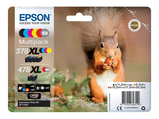 Epson 478XL Multipack - 6-pack - 60.5 ml - høykapasitets - grå, sv...