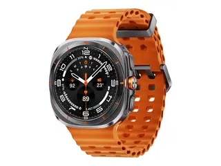Samsung Galaxy Watch Ultra - 47 mm titan - smartklokke med marineb&#229;nd - gummi - oransje - b&#229;ndbredde: S/M/L - display 1.5&quot; - 32 GB - Wi-Fi, LTE, NFC, Bluetooth - 4G - 60.5 g - titangr&#229;