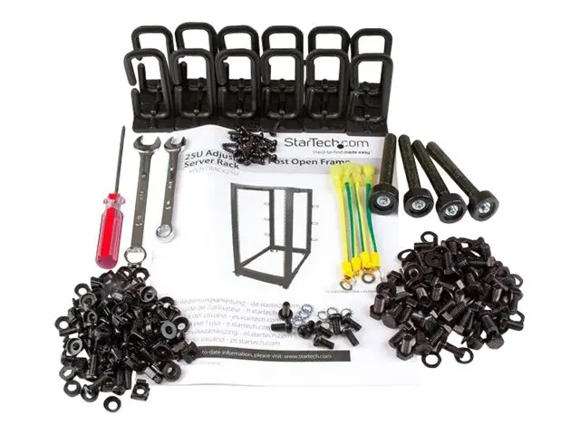 StarTech.com 25U 19" Open Frame Server Rack, 4 Post Adjustable Dep...