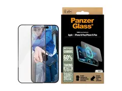 PanzerGlass Gaming - Skjermbeskyttelse for mobiltelefon ultrabred passform - glass - rammefarge svart - for Apple iPhone 15 Plus, 16 Plus
