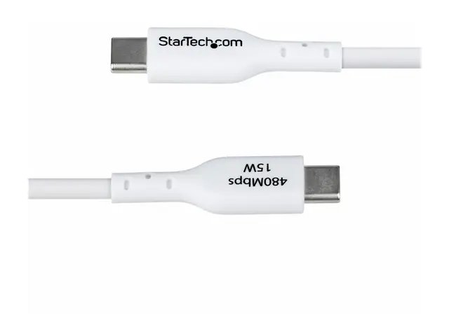 StarTech.com 2m (6.6ft) White USB-A to USB-C Charging Cable/Cord, ...