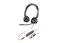 Poly Blackwire 3325 - Blackwire 3300 series hodesett - on-ear - kablet - 3,5 mm jakk, USB-C - svart - Certified for Microsoft Teams, UC-sertifisert