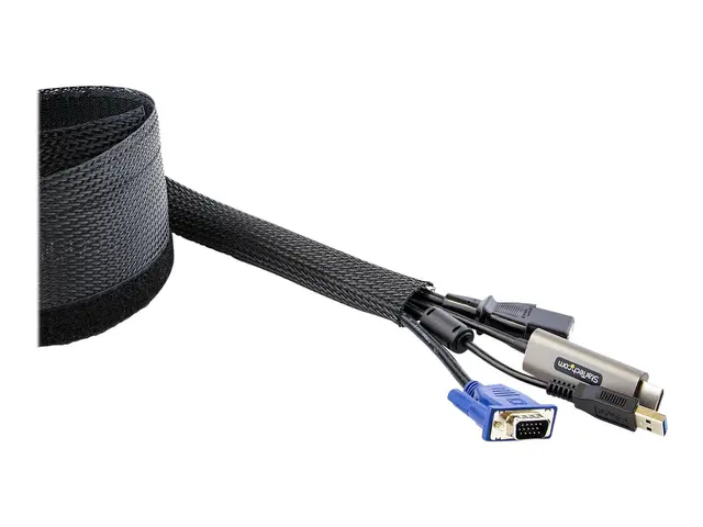 StarTech.com 10ft (3m) Cable Management Sleeve, Trimmable Heavy Du...
