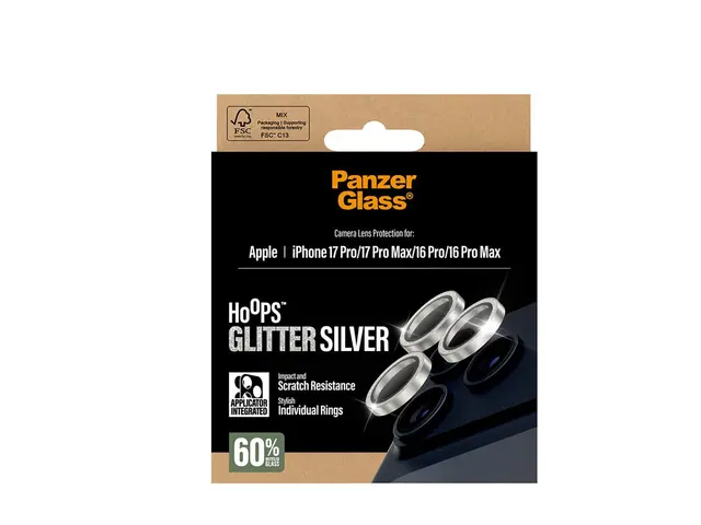 PanzerGlass Hoops - Linsebeskytter for mobiltelefon glitrende sølv...