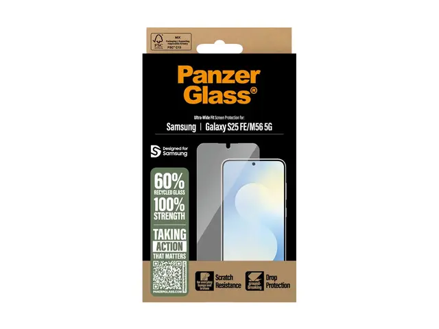 PanzerGlass - Skjermbeskyttelse for mobiltelefon - ultrabred passf...