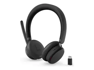 Lenovo 6550 - Hodesett - on-ear - Bluetooth trådløs - aktiv støydemping - svart - Certified for Microsoft Teams