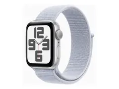 Apple Watch SE (GPS) - 2. generasjon 40 mm - s&#248;lvaluminium - smartklokke med sportssl&#248;yfe - myk dobbeltlagsnylon - bl&#229; sky - h&#229;ndleddst&#248;rrelse: 130-200 mm - 32 GB - Wi-Fi 4, Bluetooth - 26.4 g