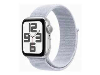 Apple Watch SE (GPS) - 2. generasjon 40 mm - s&#248;lvaluminium - smartklokke med sportssl&#248;yfe - myk dobbeltlagsnylon - bl&#229; sky - h&#229;ndleddst&#248;rrelse: 130-200 mm - 32 GB - Wi-Fi 4, Bluetooth - 26.4 g