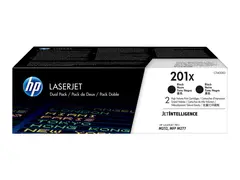 HP 201X - 2-pack - Høy ytelse - svart original - LaserJet - tonerpatron (CF400XD) - for Color LaserJet Pro M252dn, M252dw, M252n, MFP M277c6, MFP M277dw, MFP M277n