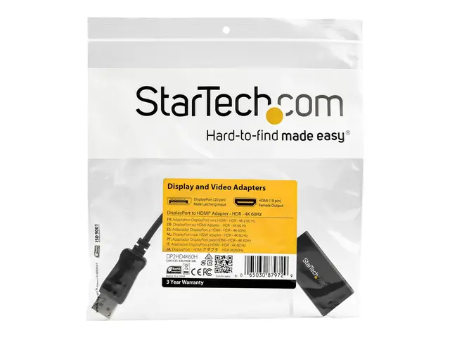 StarTech.com DisplayPort to HDMI Adapter, 4K 60Hz HDR10 Active 1.4...