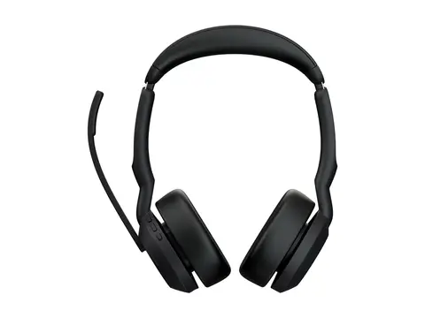 Jabra Evolve2 55 UC Stereo - Hodesett on-ear - Bluetooth - tr&#229;dl&#248;s - aktiv st&#248;ydemping - USB-A - svart - Optimert for UC