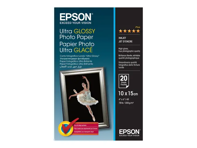Epson Ultra Glossy Photo Paper - Blank - 100 x 150 mm 20 ark fotop...