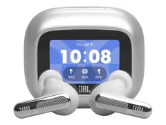 JBL LIVE Beam 4 - True wireless-hodetelefoner med mikrofon i øret - Bluetooth - aktiv støydemping - sølv