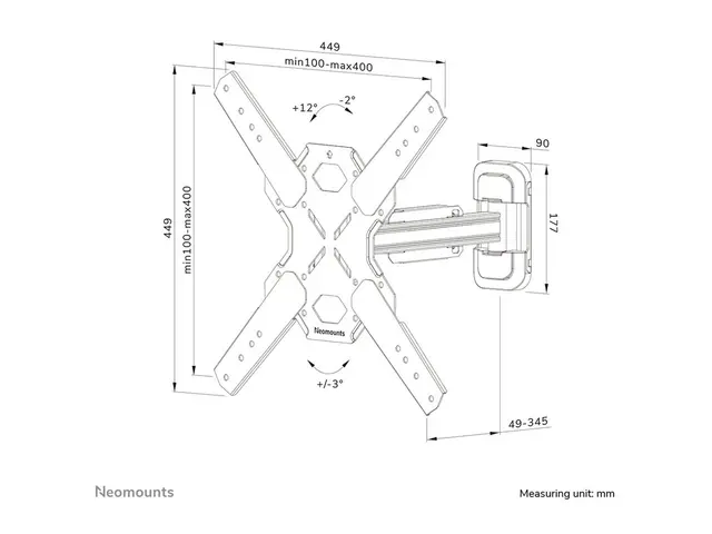 Neomounts WL40S-840BL14 - Monteringssett (veggmontering) full beve...